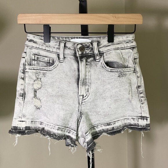 Vervet Pants - Vervet Denim Shorts XS High Rise Distressed Acid Wash Raw Hem Cutoff Festival